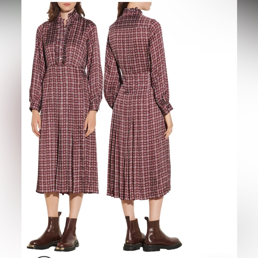 Sandro Print Long Sleeve Dress, NWT.